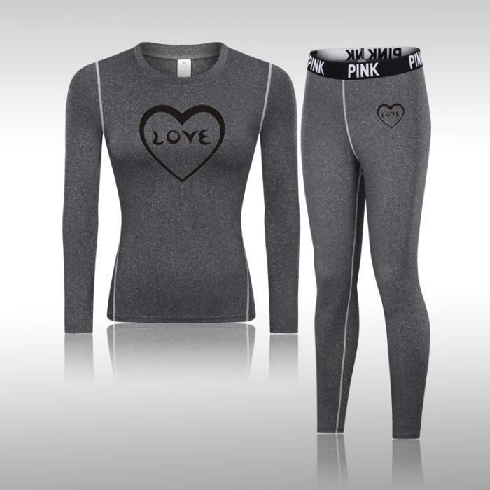 Ensemble de lingerie Combinaison thermique à Compression pour femme