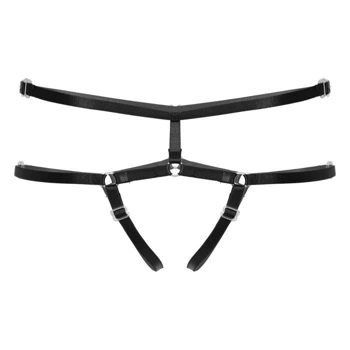 Iixpin Femme Micro String Sexy Ouvert Entrejambe Bandage Bikini Thong