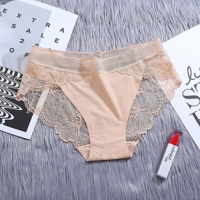 Culotte Slip Culotte Sexy Sans Couture Pour Femmes Lingerie En Dentelle Transparente Bikini Slip