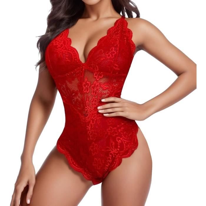 Coordonnes Ensemble Lingerie Lingerie Sexy Femme Body Et Combinaison En Dentelle D Collet En