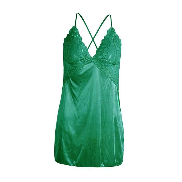 Femmes Babydoll Lingerie Chemise Lisse Nuit T Retour D Finir Col V