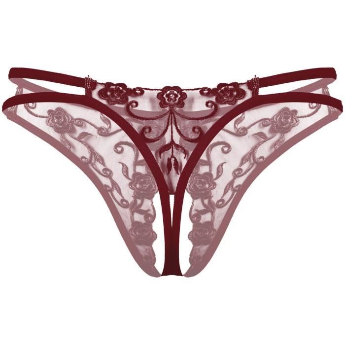 Yizyif Sissy Homme String Ouvert Sexy Tanga Dentelle Slip Gay Jockstrap