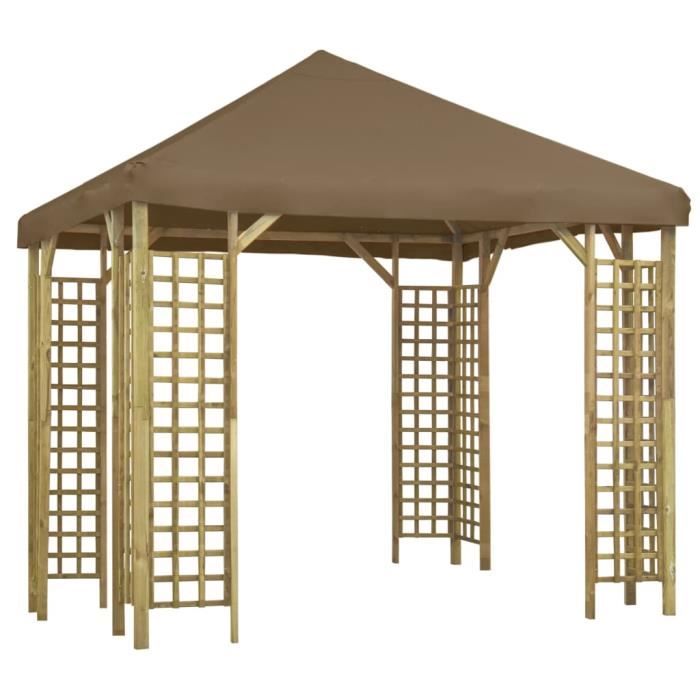 Tonnelle de jardin - Belvédère Tonnelle Barnum 3x3 m Taupe