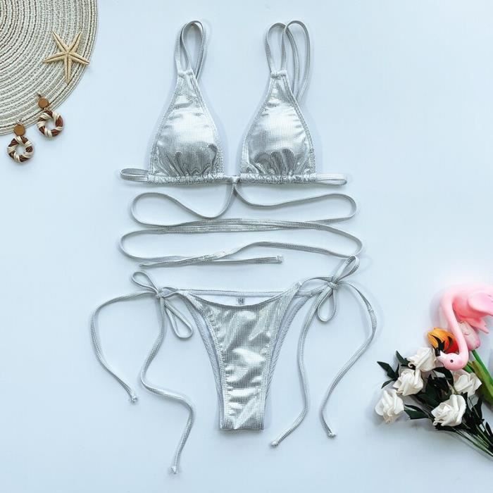Maillot De Bain Peachtan Maillot De Bain Triangle Dor Sexy Micro Bikini String Push Up