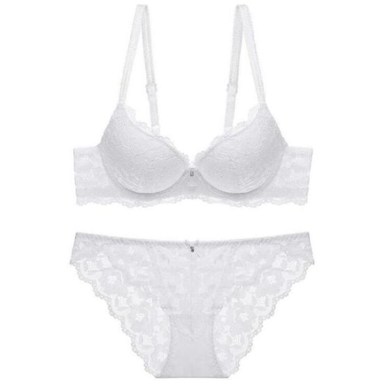 Ensemble Lingerie Femme Push Up Dentelle Armature Soutien Gorge
