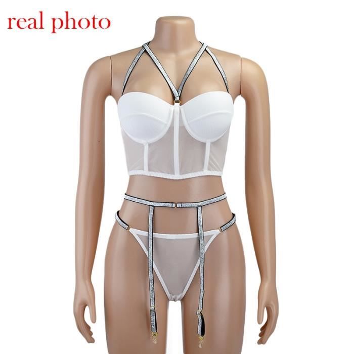 Ensemble Lingerie Ensemble Pi Ces Soutien Gorge Rembourr Et String Lingerie Costume Rotique
