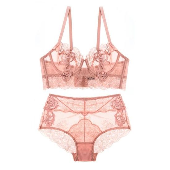 Ensemble Lingerie Femme Pas Decoupe En Eponge Dentelle Sexy