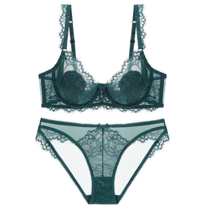 Ensemble Lingerie Femme Dentelle Sexy Transparente Kjehome Vert Polyvalente Vert