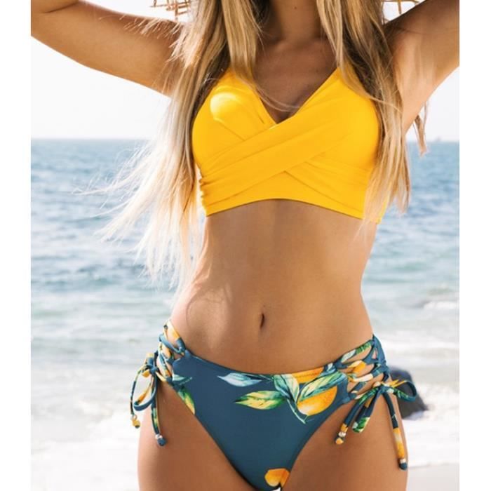 Femme Bikini Fronc Et Torsad Ensemble Bikini La Age Imprim Floral