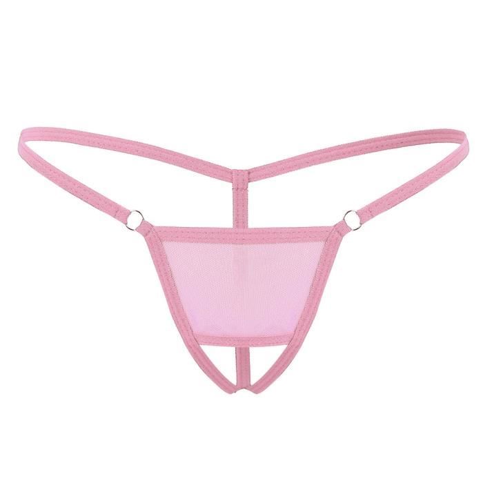 Dpois String Ficelle Homme Sexy Lingerie Sissy Slip Ouvert Fesse Nue