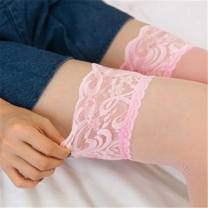 Bas De Cuisse En Dentelle Large Pour Femmes Collants Ultra Fins Collants Lastiques Lingerie