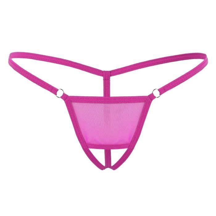 Dpois String Ficelle Homme Sexy Lingerie Sissy Slip Ouvert Fesse Nue
