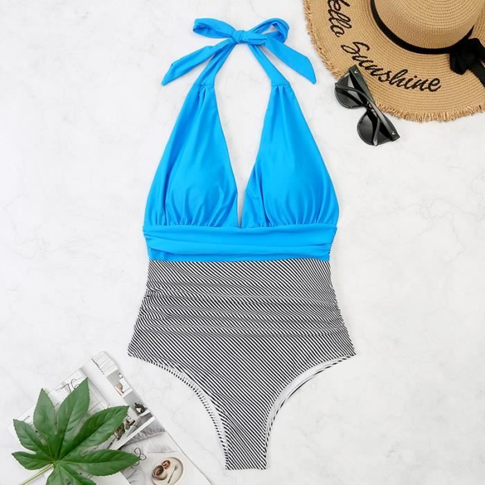 Nouveau Maillot De Bain Femme Sexy Dos Nu Une Pi Ce Bikini Bloc De
