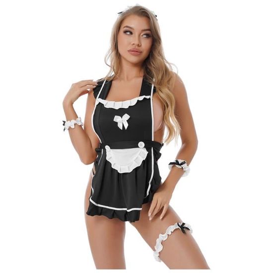 Yonghs Fr Costume Soubrette Sexy Femme Ensemble Lingerie Coquine