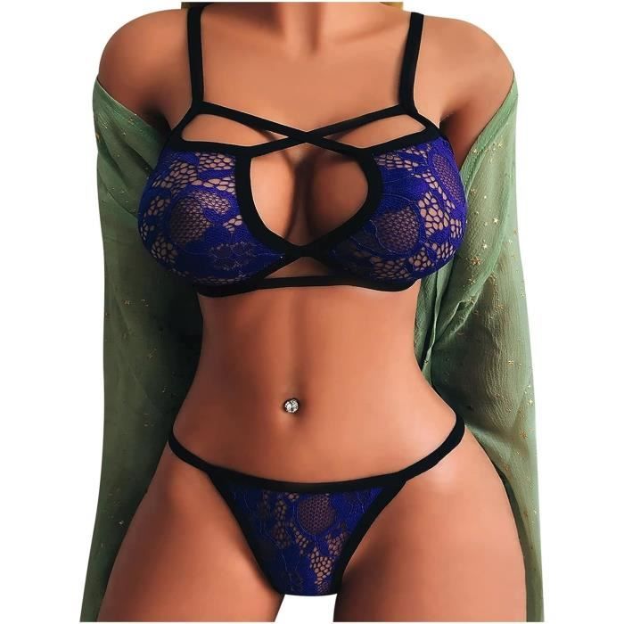 Ensemble Lingerie Sexy Femme Body Et Combinaison Dos Nu En Dentelle