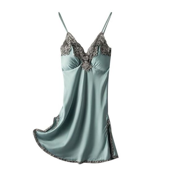 Femmes Satin Sling Jupe Robe Sexy Lingerie Home Wear Pyjama Chemise De