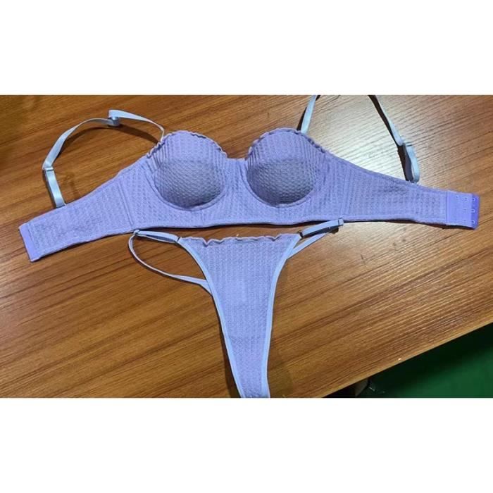Ensemble Lingerie Femme Dentelle Souple En Acier Respirante Couleur