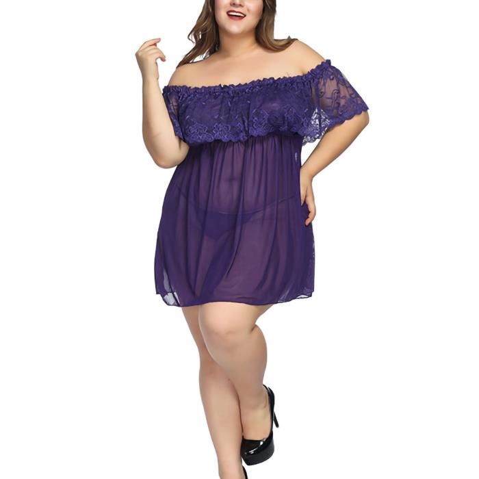 Femmes Sexy Lingerie Dentelle Babydoll G String String Bas Sous