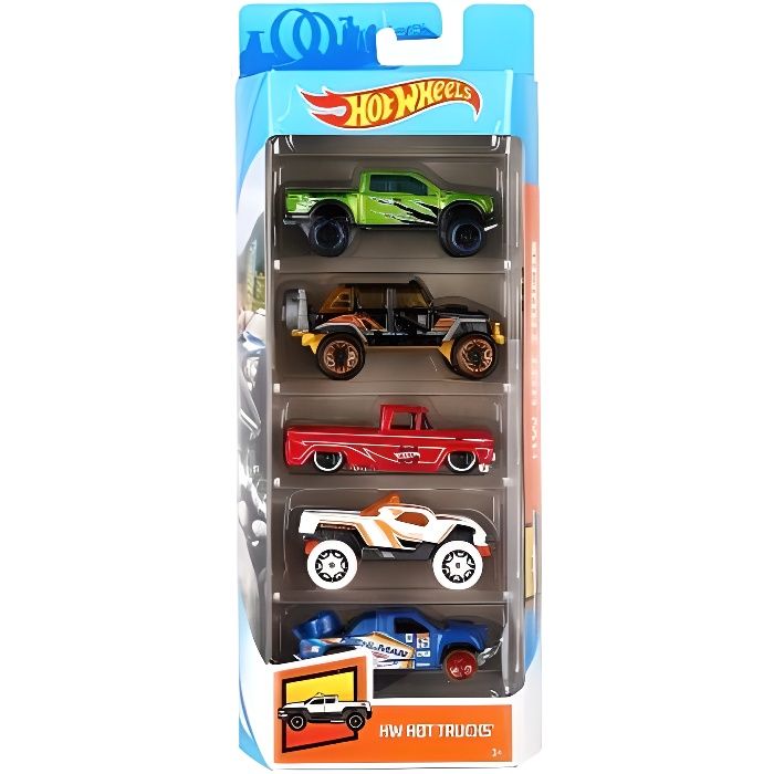 Set De 5 Vehicules Hot Wheels Hot Trucks Mattel Voitures Minatures Enfant Cdiscount Jeux