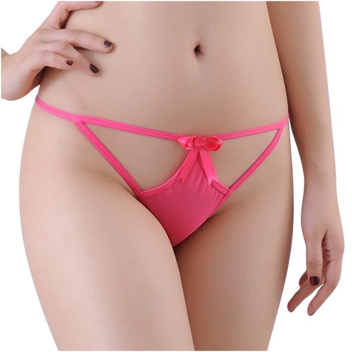 Sasaquoy Lingerie Sexy Femme Dentelle String Ouvert Culotte G Pantalon