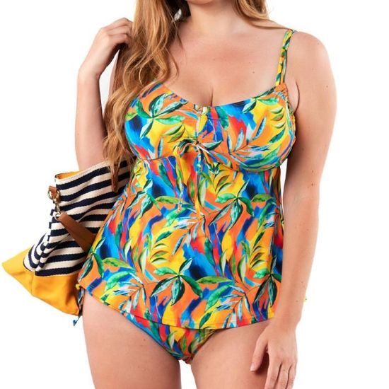 Maillot De Bain Bikini Orange Fleurs Femme Sun Project Orange