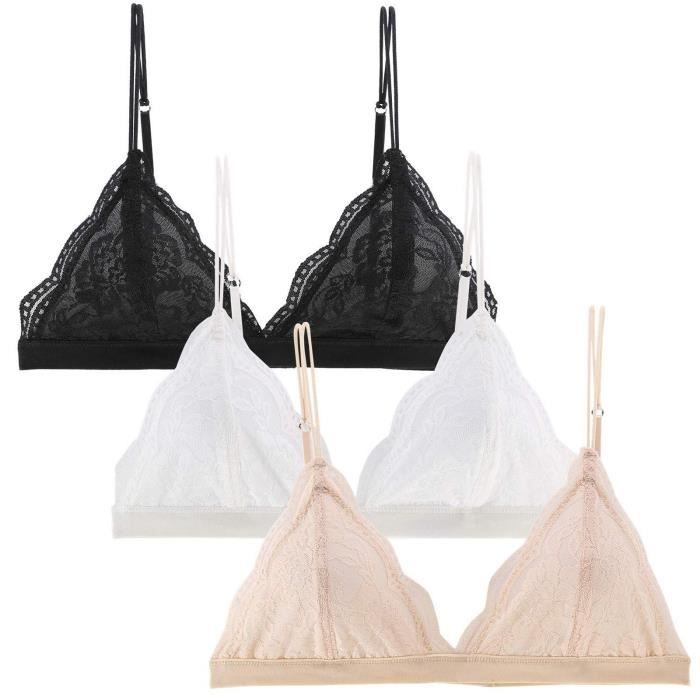 BE lingerie femme 3PC Personnalité Dentelle Soutien Gorge Sans Fil