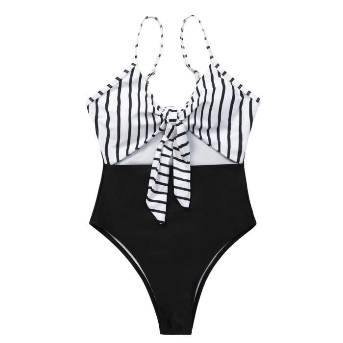 Maillot De Bain Femmes Bikini Front Lace Up Creux La Taille Dune