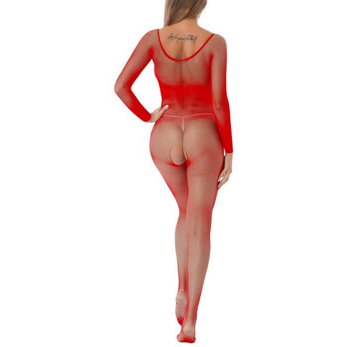 Yonghs Fr Bodystocking Sexy Ouvert Entrejambe Femme Coquine Lingerie