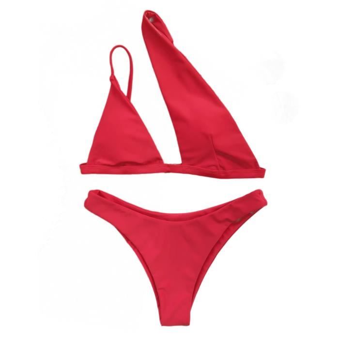 Maillot De Bain Pcs Set Bikini Set Couleur Solide Caster Sur Le Thong