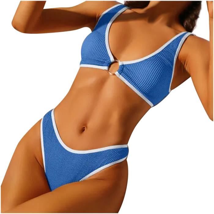 Mesdames Femmes Sexy Maillot De Bain Mode Couleur Unie Bikini