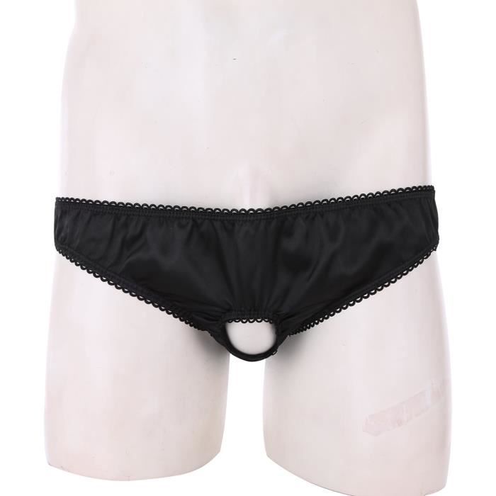 Iixpin Homme Sissy String Sexy Ouvert Devant Sous V Tement Satin Bikini