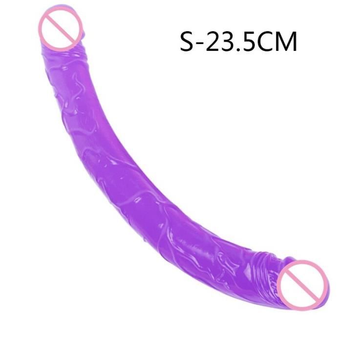 Gode De Gel E P Nis R Aliste Double T Te Gode Plug Anal Vaginal Jouets