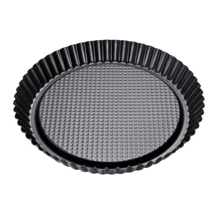 Zenker 6521 Moule à Tarte Acier Inoxydable Noir Métallique Diamètre 28 cm: Cuisine & Maison