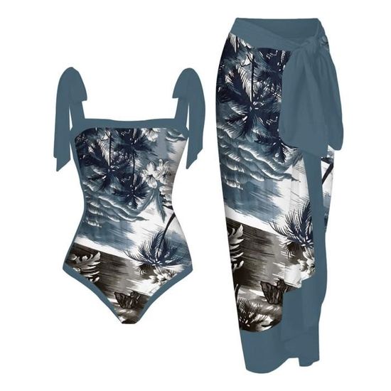 Femme Maillot De Bain Une Pi Ce Bikini Cravate Mousseline De Soie Maxi