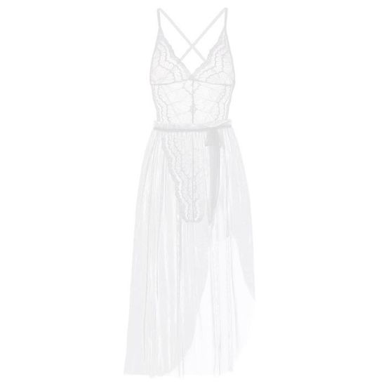 Robe De Nuit Sexy Femme Dentelle Lingerie Transparente Combinaison Maxi
