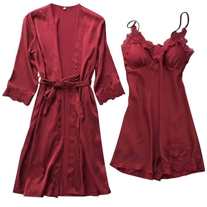 Tresors Lingerie Femmes Soie Dentelle Robe Robe Babydoll Chemise De