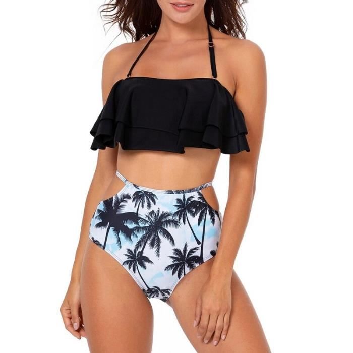 Maillot De Bain Push Up Maillots De Bain Femmes Taille Haute Bikini Grande Taille