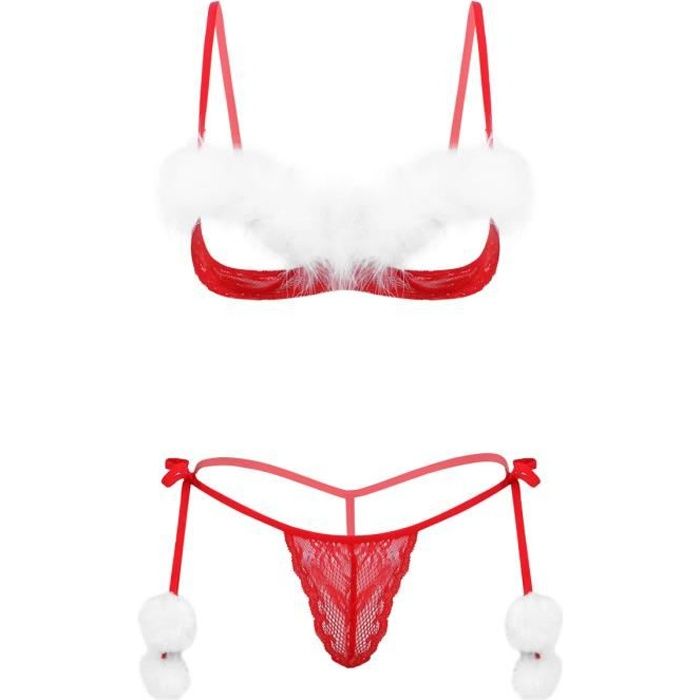 Femme Sexy Lingerie Ouverte Déguisement Noël Coquine Costume Erotique