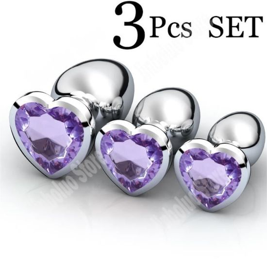 Light Purple Plug Anal En Acier Inoxydable Pi Ces Ensemble Masseur