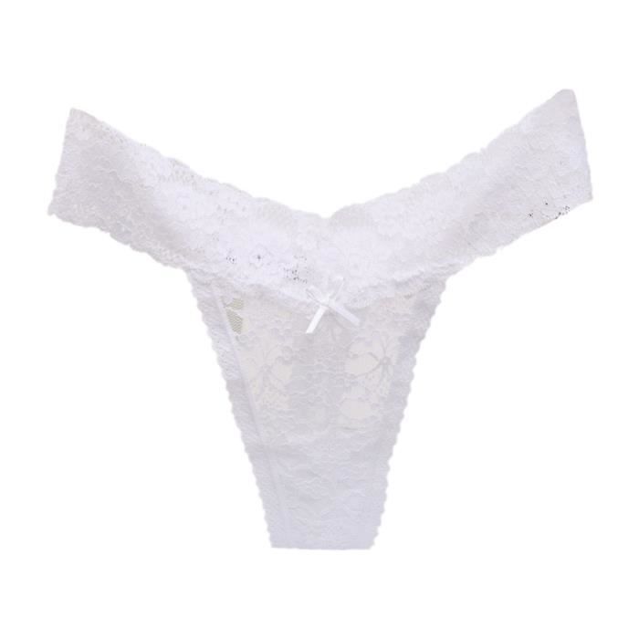 Femmes Sexy Dentelle See Through Respirant Strings Culottes Lingerie