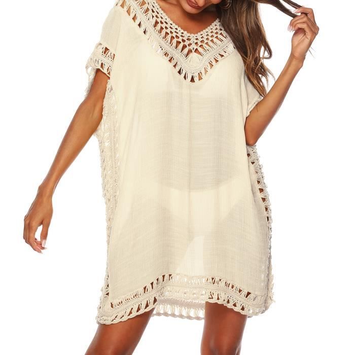 Bloomer Cache Couche Bikini Cover Up Hollow Out Crochet Dames Tunique