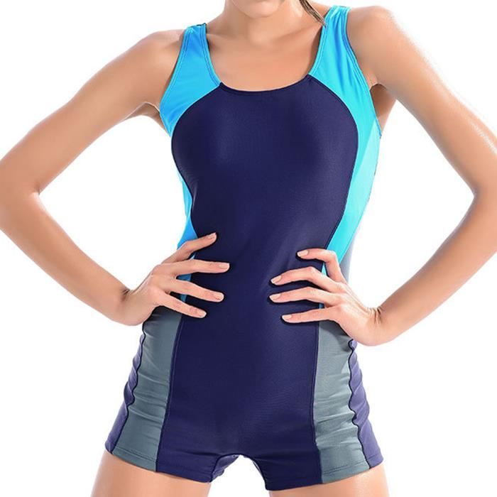 Iiniim Maillot de Bain 1 Pièce Femme Amincissant Combishort Combinaison Natation Shorty Bikini