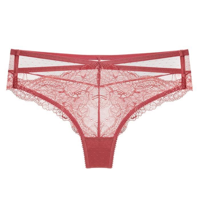 Ensemble Lingerie Femme Taille Basse Sexy En Dentelle Florale Ultra