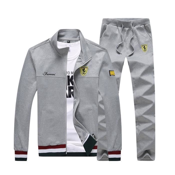 (Veste+Pantalon) Survêtement Homme 2 Pièces Ensemble À Manches Longues Garçon Jogging Vêtements Sport Vêtement