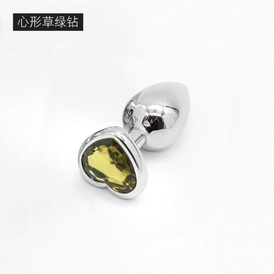 AL11736 Petit plug anal en métal en forme de coeur avec diamants plug