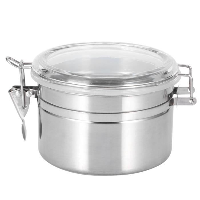 Pot Scellé de Thé en Grains de Café en Acier Inoxydable Conteneur de Stockage pour Céréales à Sucre(12,5x7,5 )-NIM