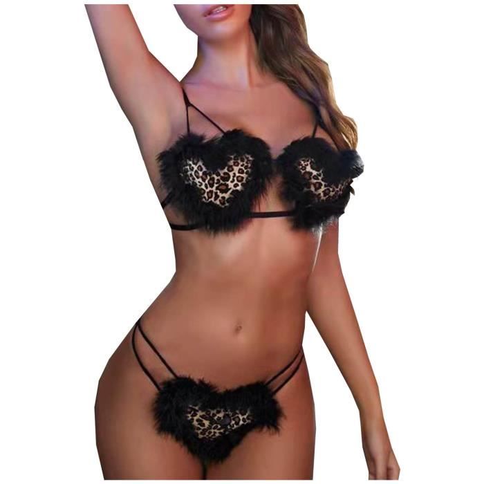 Femmes Sexy Bunny Girl Trois Points Creux Rotique Lingerie Pyjama Avec