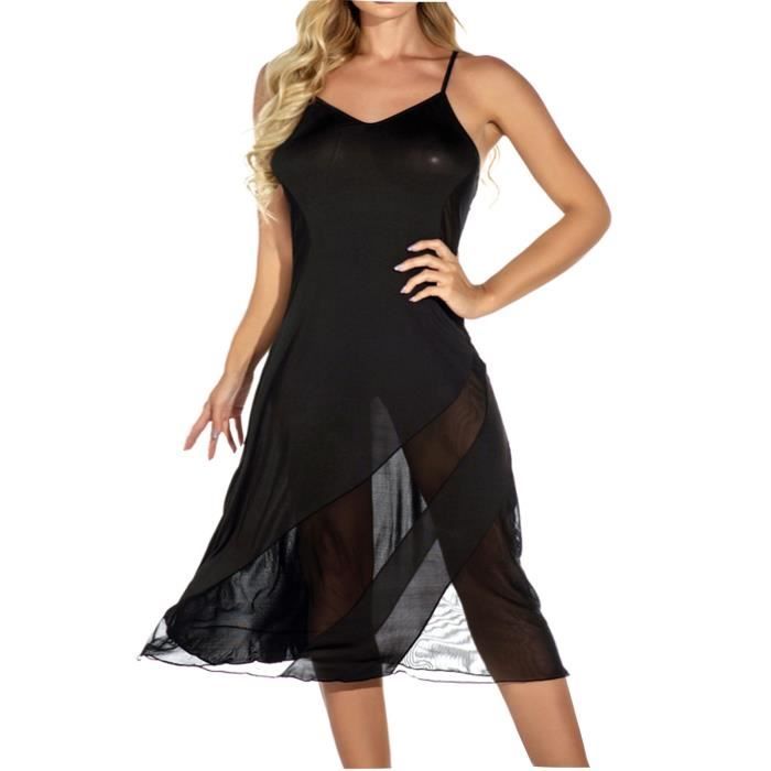 Femmes Splice Soutien Gorge Sans Fil Lingerie Dos Nu Pyjamas Chemise De