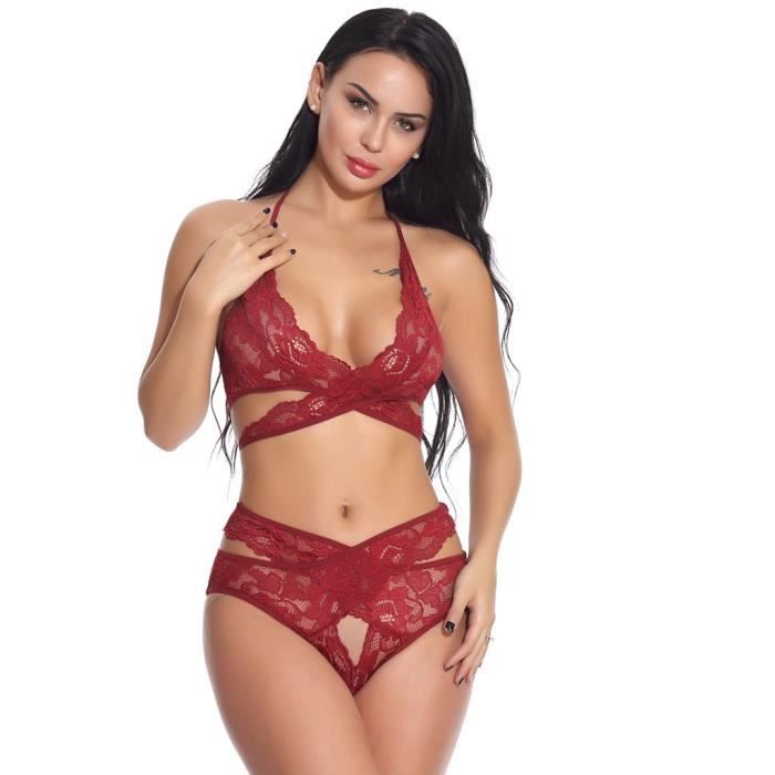 Ensemble De Lingerie Femmes Plus La Taille Dentelle Sexy Lingerie Creux