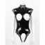 Body Sexy Femme Ouvert Entrejambe Sein Nu Lingerie Cuir Verni Catsuit